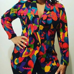 Vintage multi print blazer